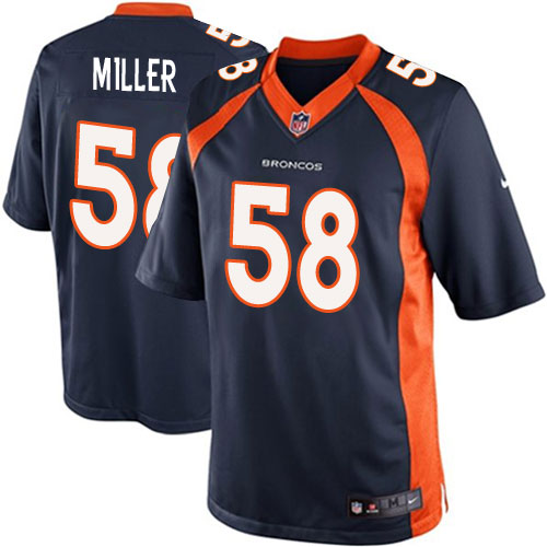 Youth Elite Von Miller Nike Jersey Navy Blue Alternate - #58 NFL Denver Broncos